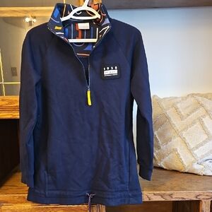 Columbia Navy Half-Zip Sweatshirt with Patterned Collar